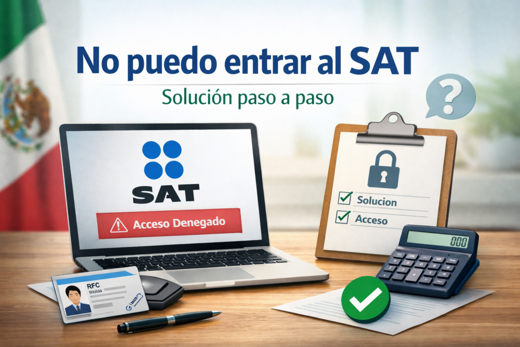 no puedo entrar al SAT solución paso a paso